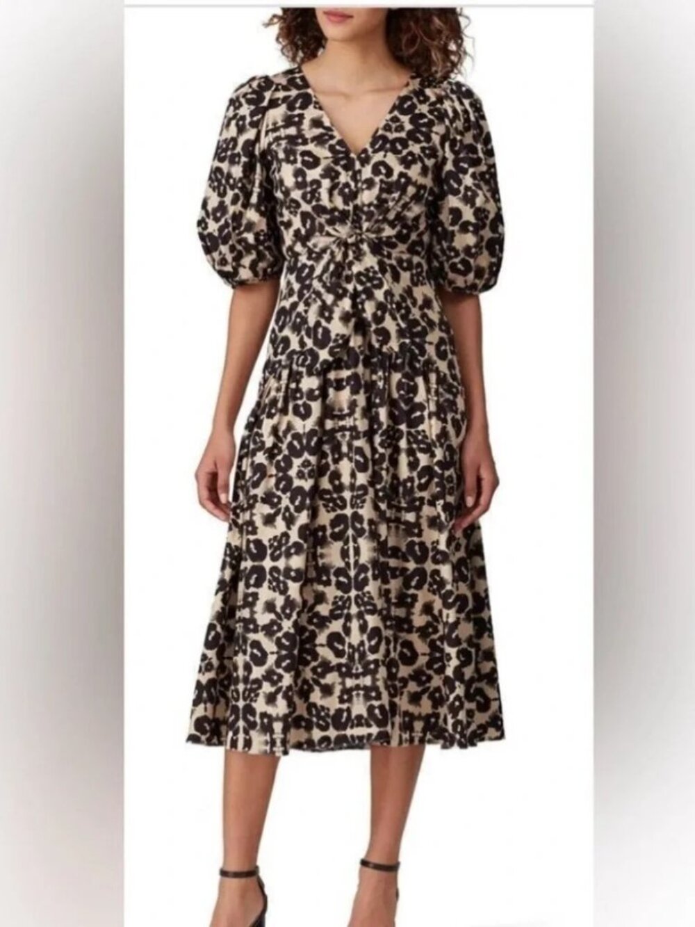 ✨ NWT Rebecca Taylor "Short Sleeve Kaleidoscope" V-Neck Midi Dress Size 2✨